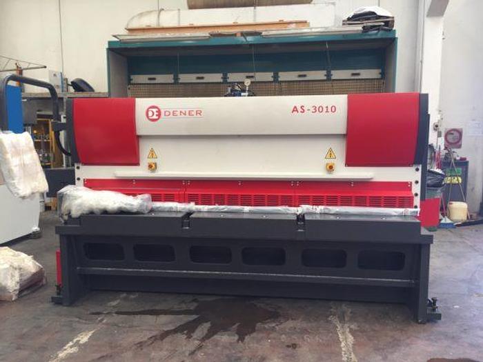 Cesoia Idraulica Dener mod. AS 3010 – 3040×10 mm con Supporto lamiera posteriore pneumatico